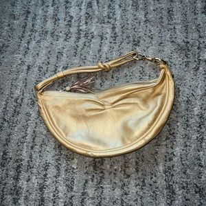 Fossil Leather Gold Shoulder Bag